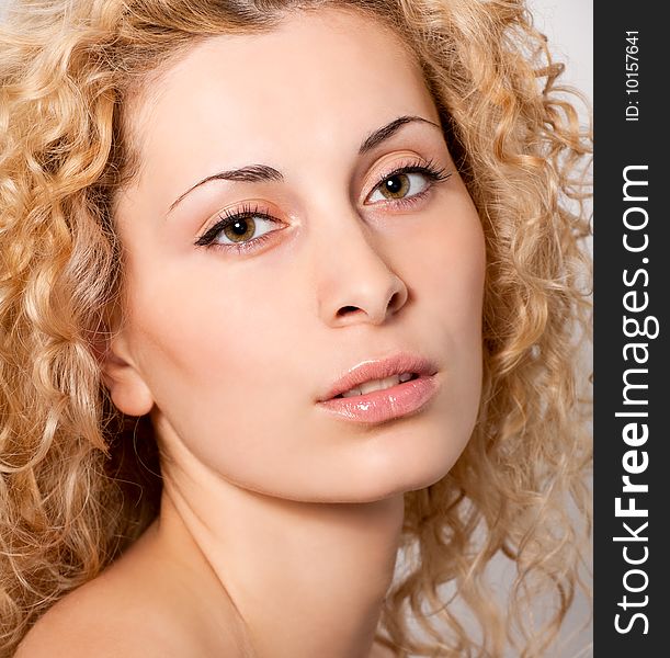 Closeup portrait of sexy blond woman