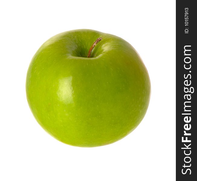 A Green Apple in the White Background