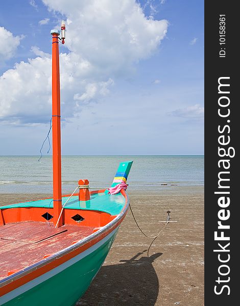 Fishery boat anchored at beach, Thailand. Fishery boat anchored at beach, Thailand