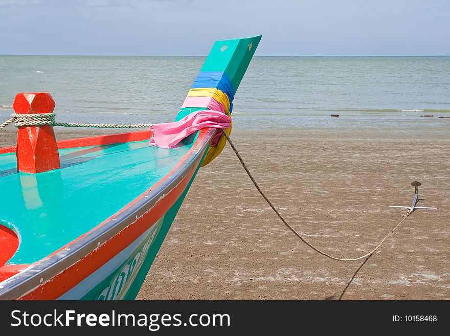 Boat on beach in Thailand