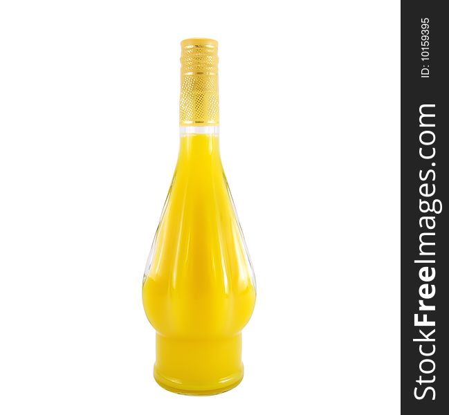A bottle of liquor with natural pineapple juice