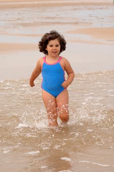 Cute Little Girl On The Beach Stock Photos Cute Little Girl On The Beach Stock Photos