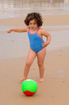 Cute Little Girl On The Beach Stock Images Cute Little Girl On The Beach Stock Images