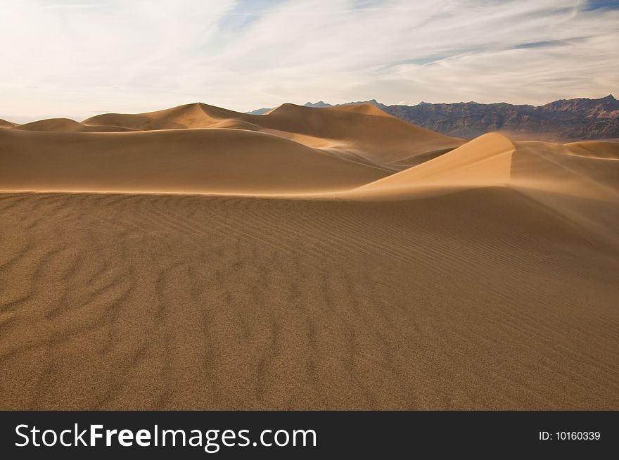 Sand dunes at sunset