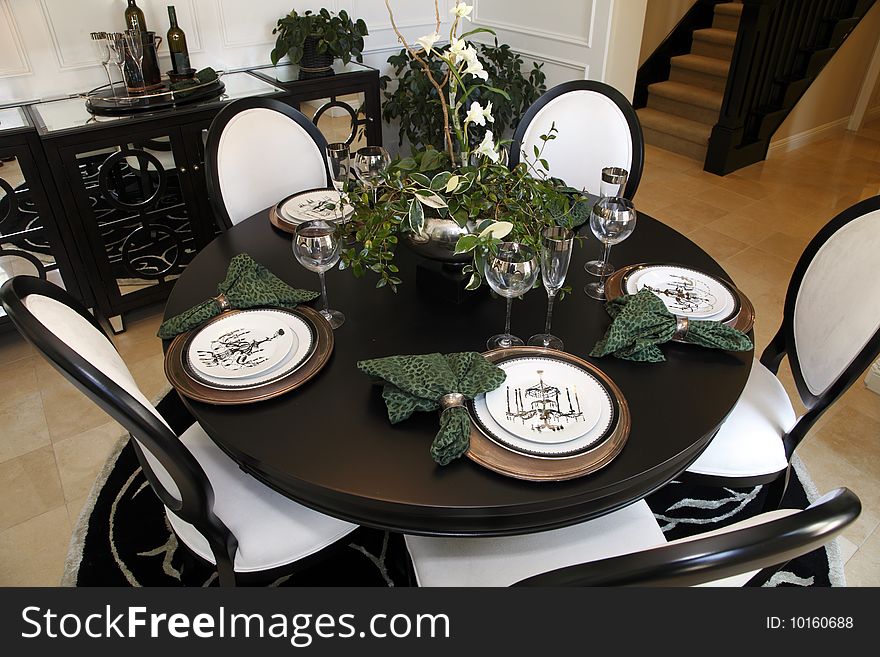 Dining table with luxury home decor. Dining table with luxury home decor.