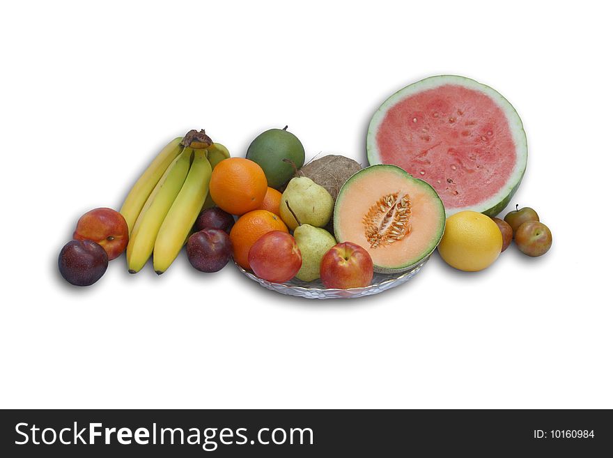 Group of fresh fruits isolated