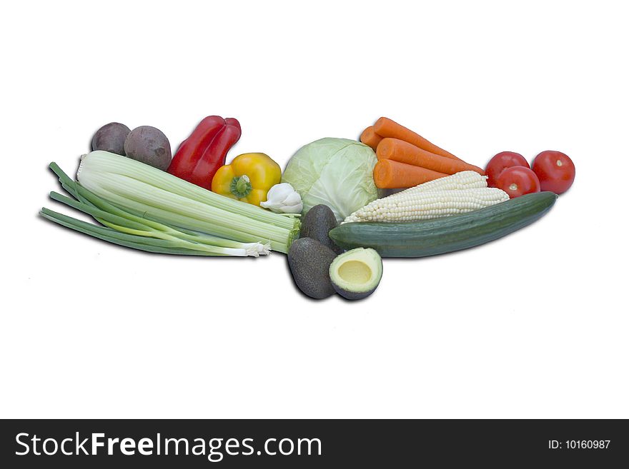 Group of fresh vegetables isolated