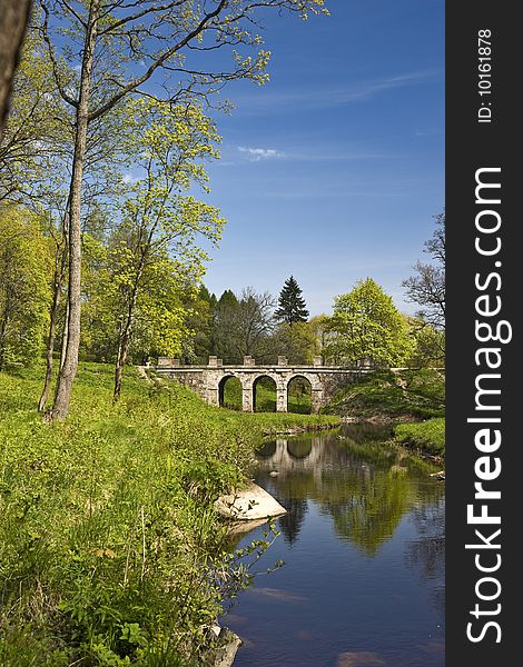 Aqueduct bridge in spring park