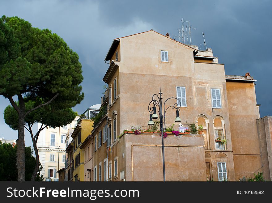 Street view in Rome, Italy. Street view in Rome, Italy.