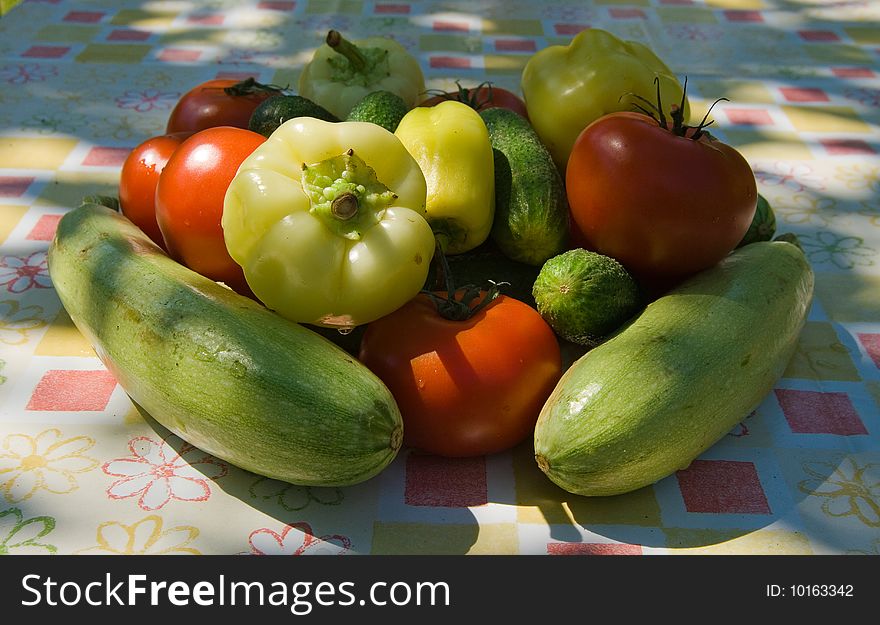 Fresh vegetables prepared for mixed salad