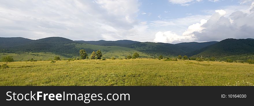 Panoramic view of landscape scene. Panoramic view of landscape scene