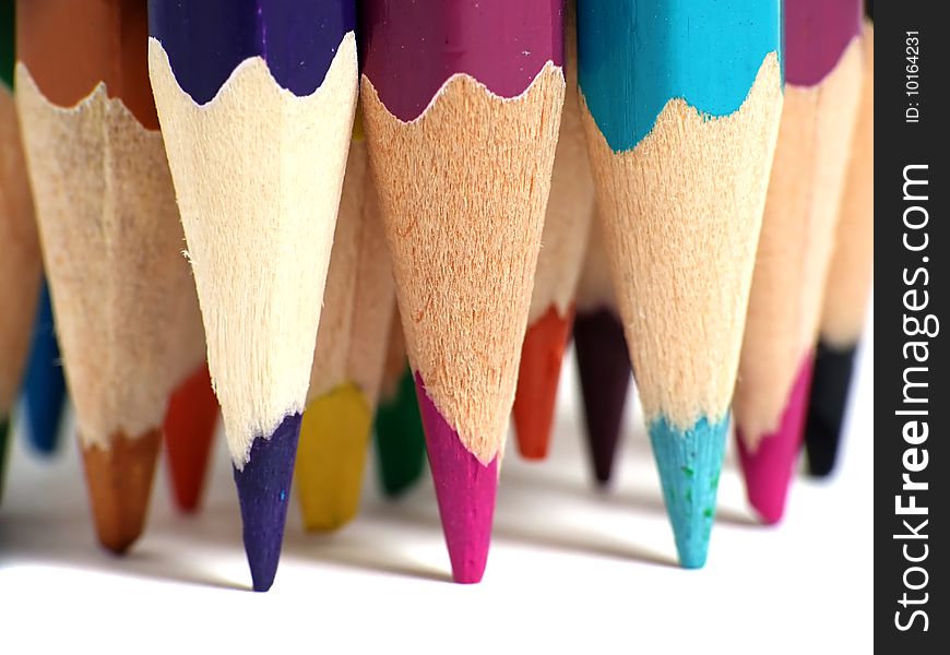 Macro Of Colored Pencils