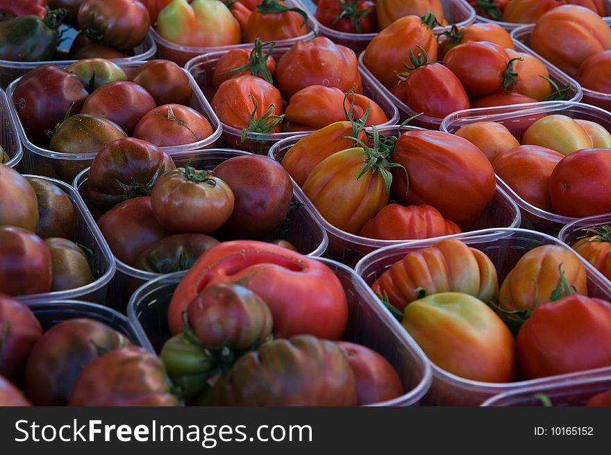 Organic tomatoes sold in Provence markets