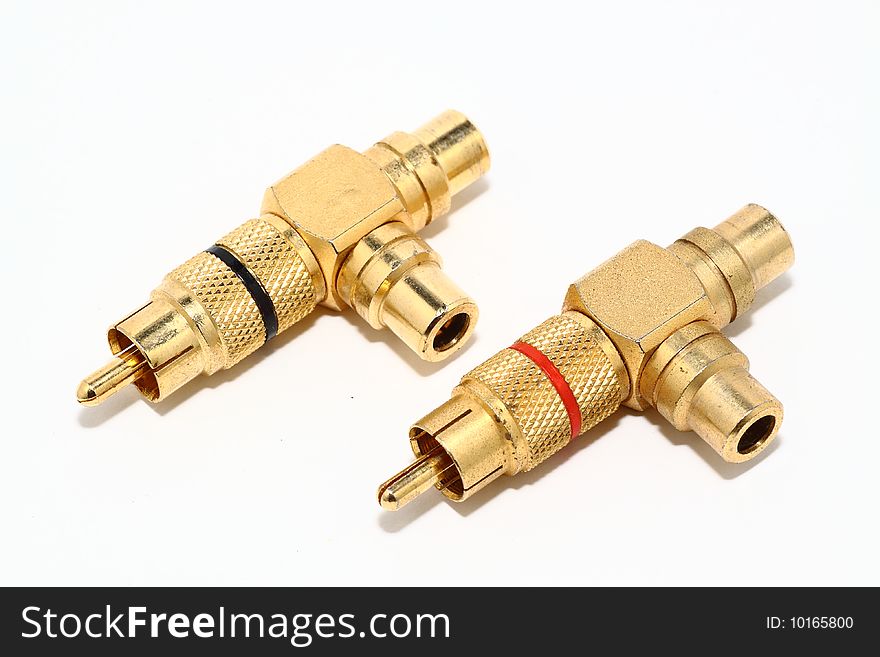 RCA connectors in the white background