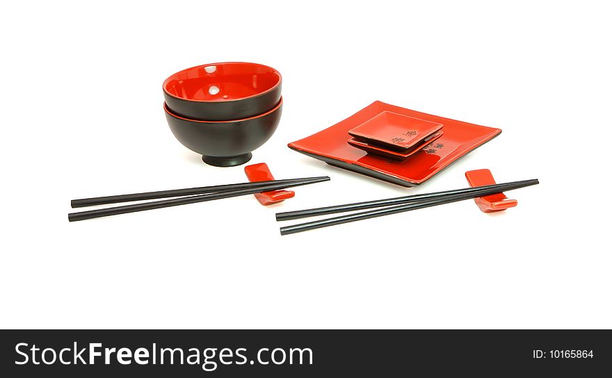 Japanese Sushi Service For Two Isolated