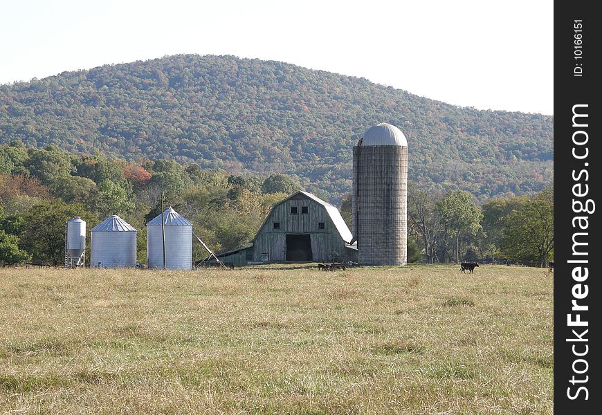 Barn with silos