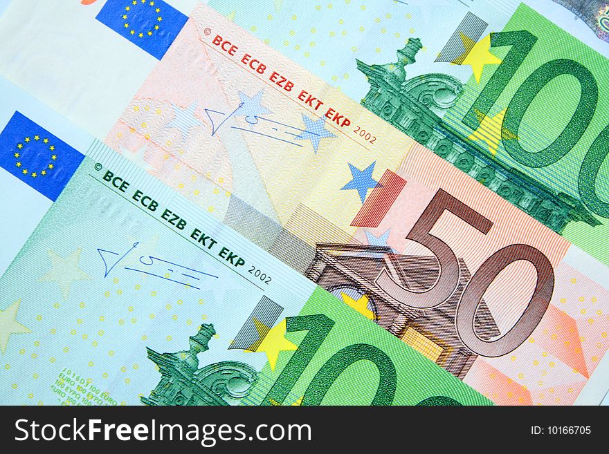 Colorful money background. European currency. Colorful money background. European currency