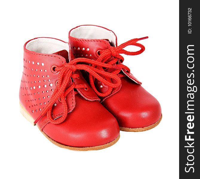 Baby's bootees isolated over a white background