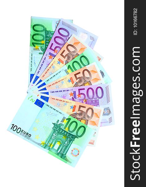 Isolated euros on white backgrond