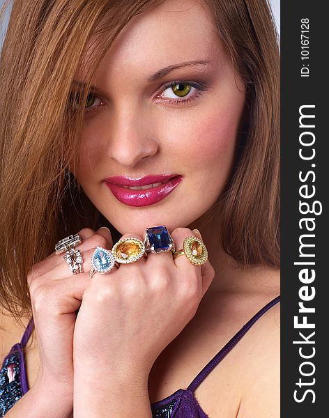 Beautiful Young Woman With Luxury Jewelry