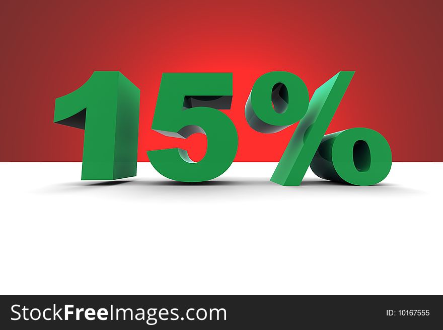 15% with spotlight background - illustration