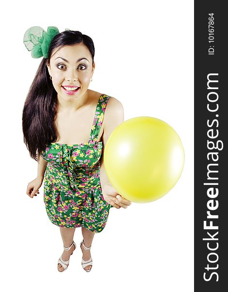 Happy Woman With Balloon