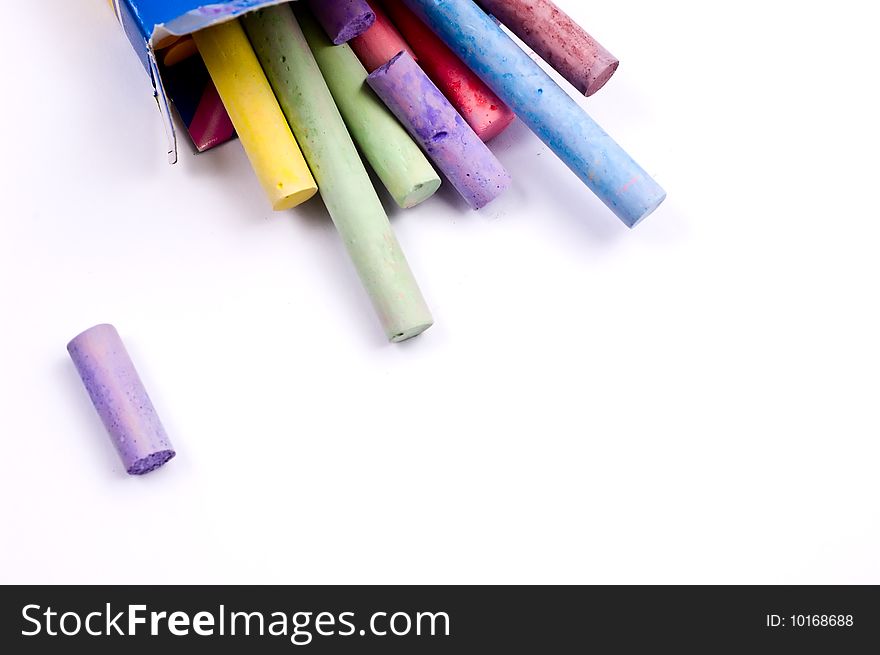 Colorful chalks isolated on white