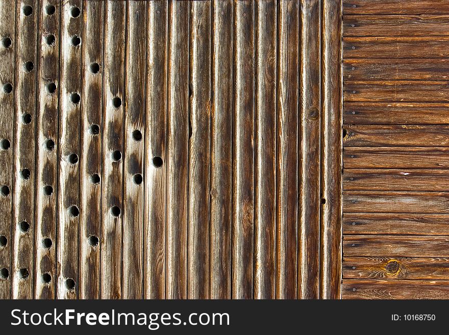 Photo of old wooden rods. Photo of old wooden rods