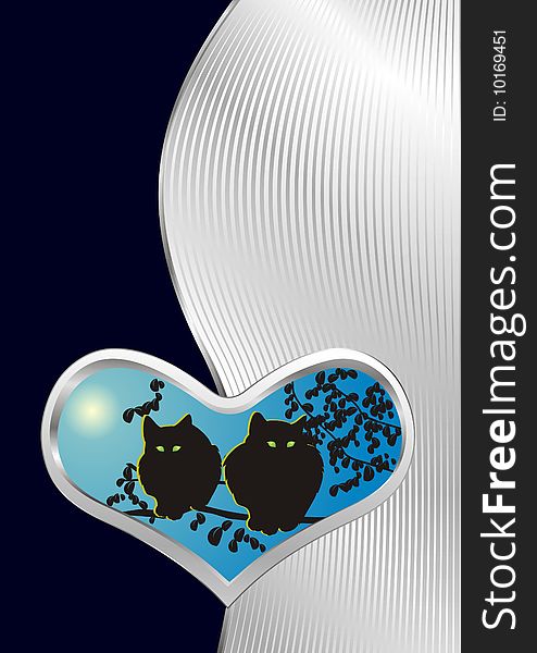 March Cats Card Vector