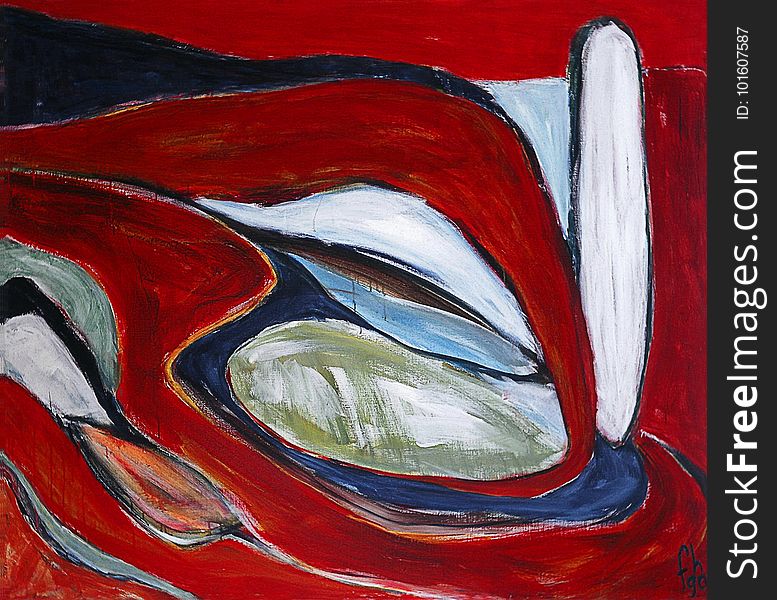 1990 - &#x27;Dune Landscape in Red&#x27;, acrylic painting on canvas for sale - A high resolution art image free download to print
