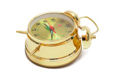 Gold Alarm Clock Stock Photography