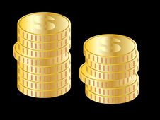 Gold Coin Stacks (vector) Royalty Free Stock Photography