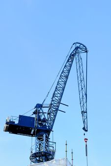 Blue Construction Crane Stock Image Blue Construction Crane Stock Image