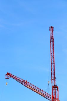 Red Construction Crane Royalty Free Stock Images Red Construction Crane Royalty Free Stock Images