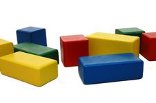 Wooden Colourful Childrens Blocks Stock Photos