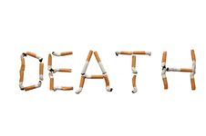 Word Death From Cigarette Butt Royalty Free Stock Photo