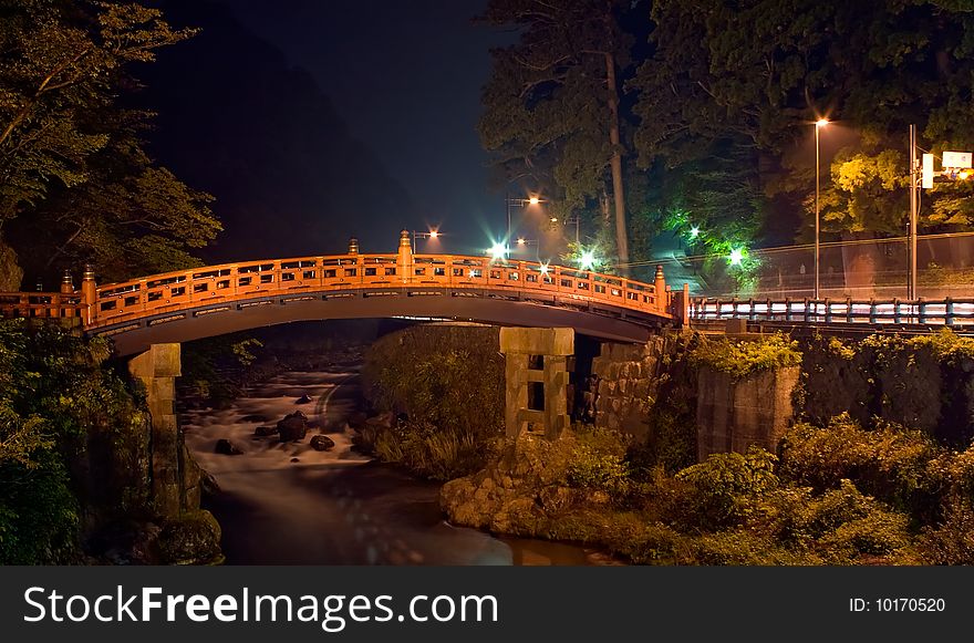 Night view of a bridge Japan