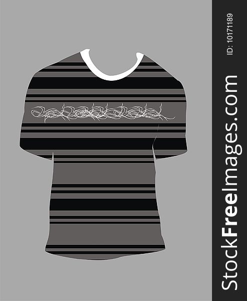 T-shirt on black color, vector illustration. T-shirt on black color, vector illustration