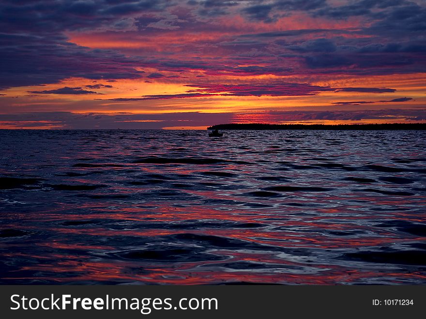 The Fisherman, who detained on sea before sunset. The Fisherman, who detained on sea before sunset.