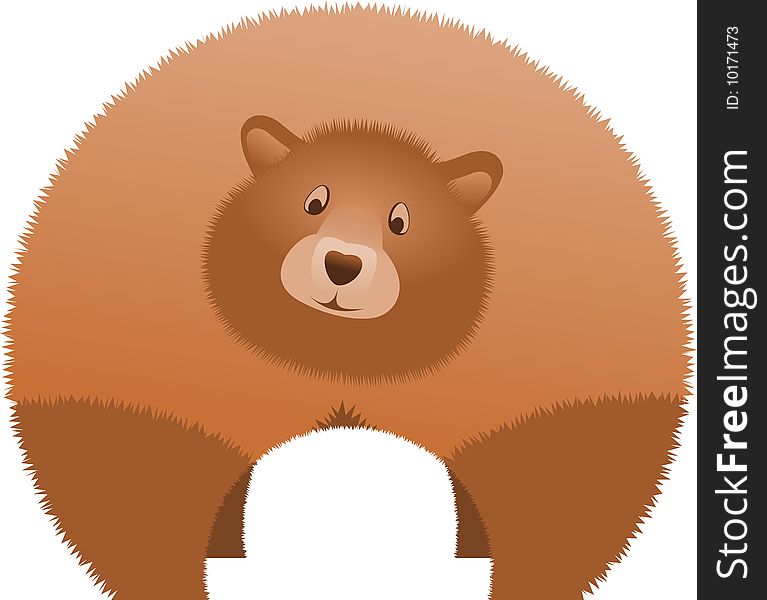 Curious Bear with a fluffy brown hair