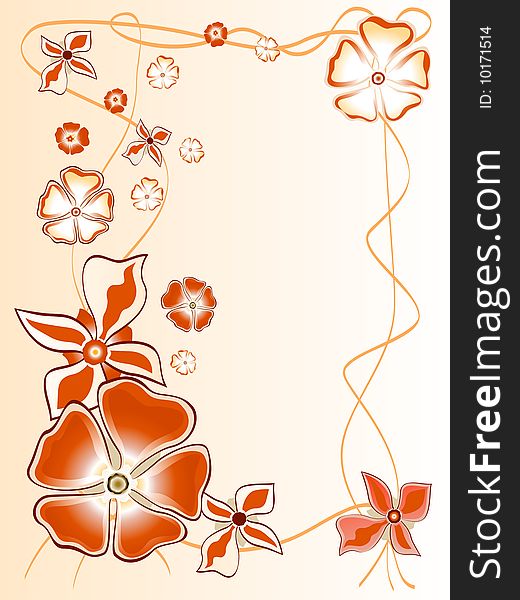 Floral background from  red flowers