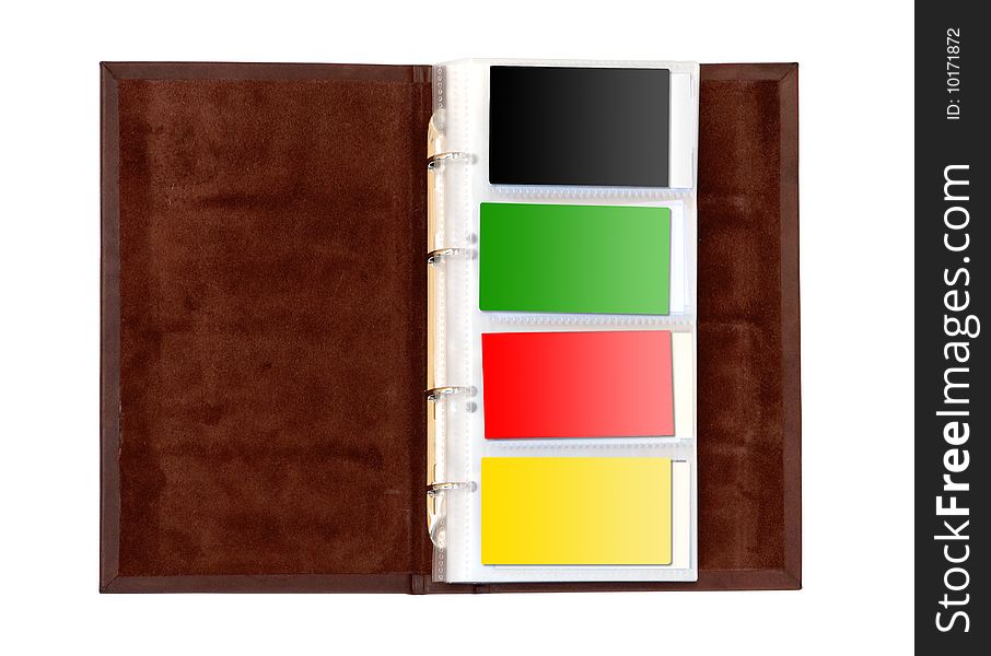 Leather notebook for cards