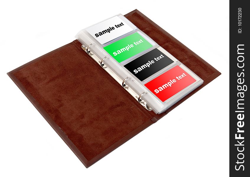 Leather notebook for cards