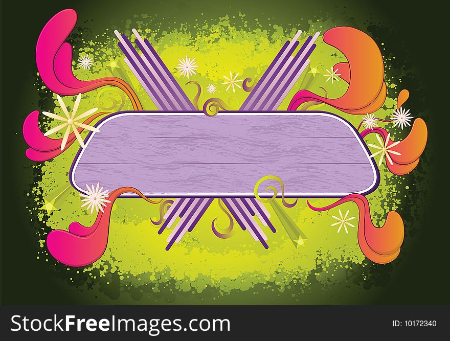 Green colorful background. Vector editable. Flowers, stars and others elements. Green colorful background. Vector editable. Flowers, stars and others elements.