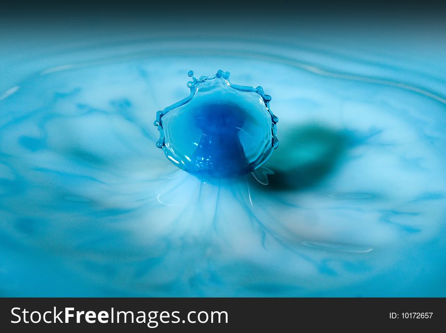 Two water drops hitting each other and making a splash. Two water drops hitting each other and making a splash.