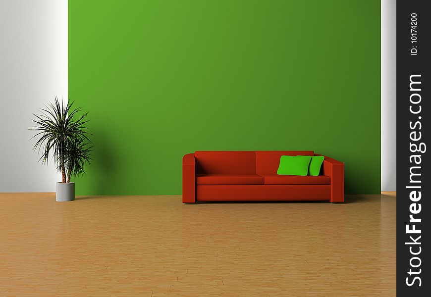 Modern sofa  in the  room. Modern sofa  in the  room