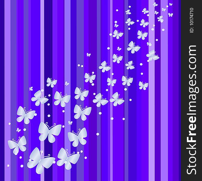 Blue banner With butterflies. Vector illustration. Blue banner With butterflies. Vector illustration