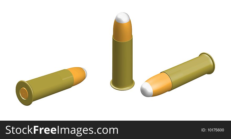 Illustration of realistic bullets created in adobe illustrator