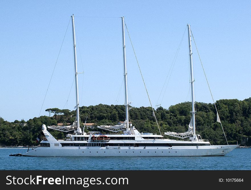 Luxury yacht in the gulf of la spezia