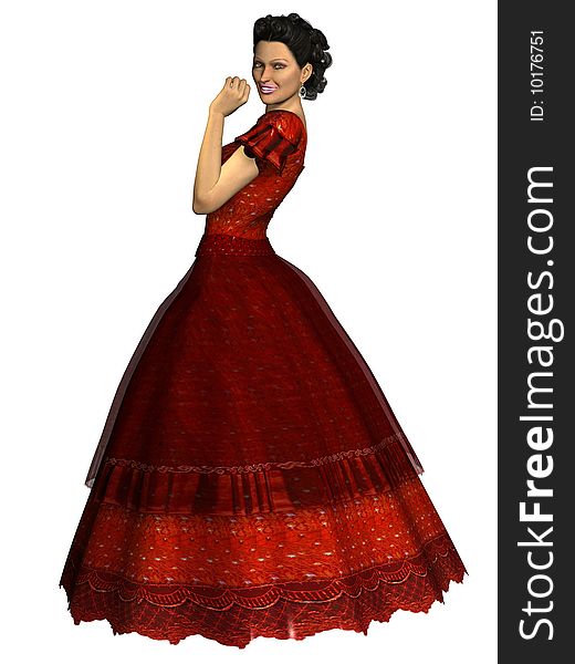 3D render of a modern woman in holiday attire. 3 dimensional models, computer generated image. 3D render of a modern woman in holiday attire. 3 dimensional models, computer generated image.